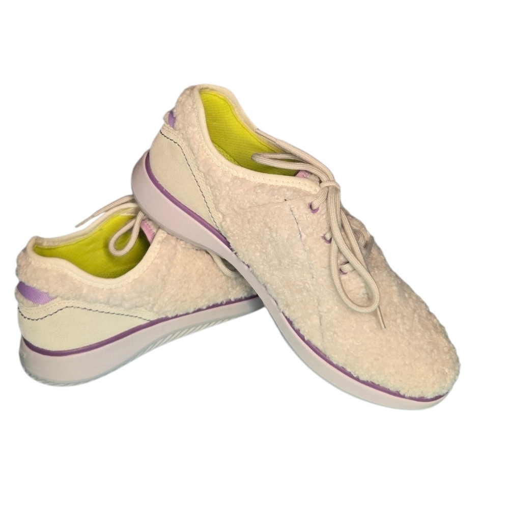 Green Revolution Sustainable Comfort Padded Cream Berber Sneakers.